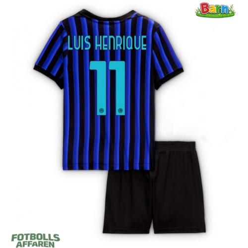 Inter Milan Luis Henrique #11 Hemmaställ Barn 2025-26 Kortärmad (+ Korta byxor)